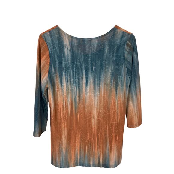 Agenda Floral Stretchy Lightweight Top Women’s Medium Casual Blouse - Picture 4 of 5